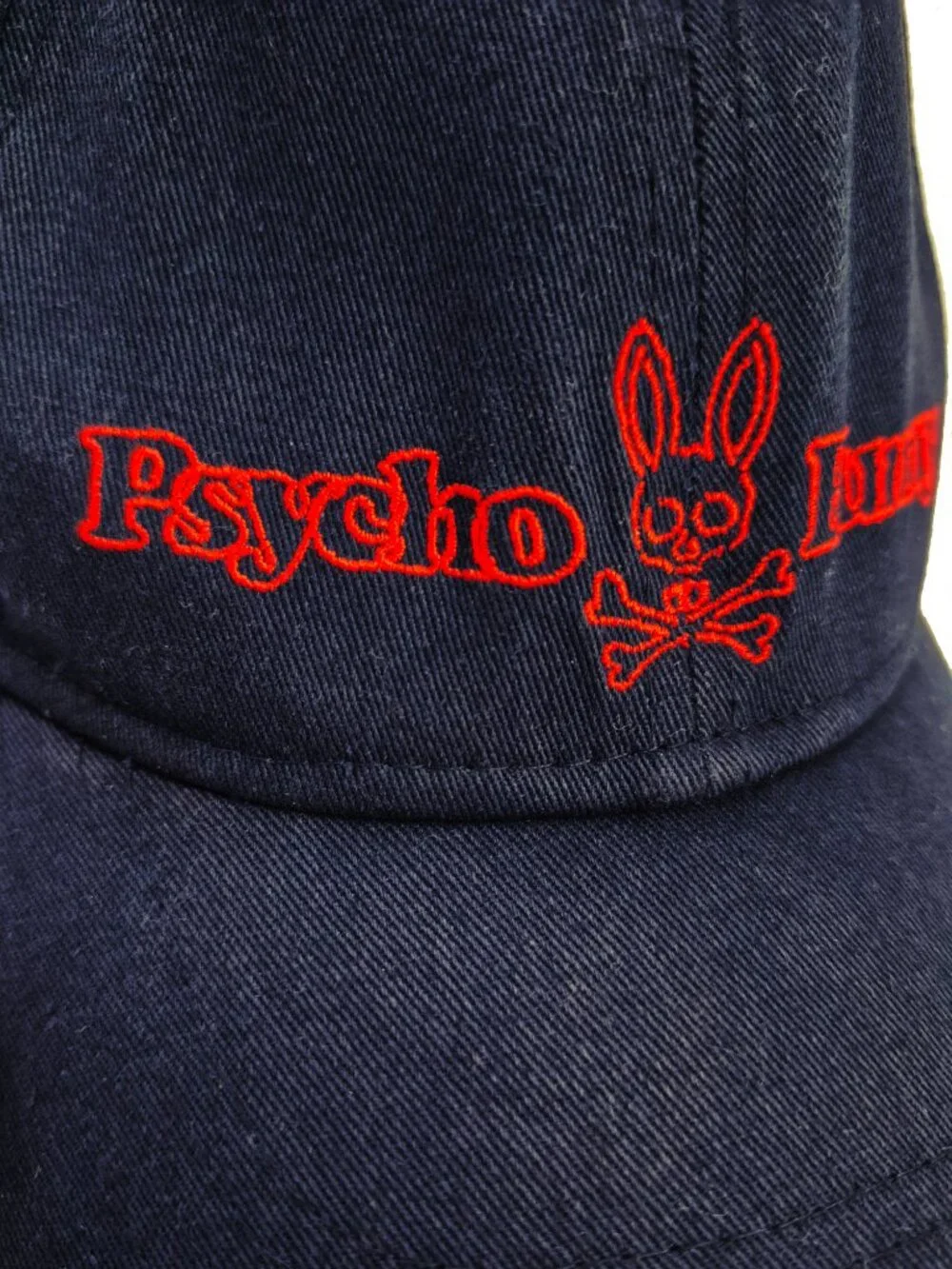 Psycho Bunny Navy Baseball Cap with Red Embroidered Logo OS